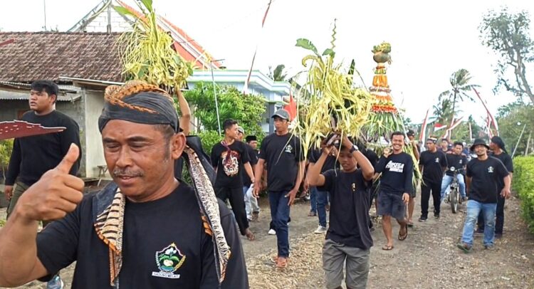 Ritual Bersih Desa ,Warga Balerejo Pesisir Selatan Kabupaten Blitar Arak Gunungan Raksasa