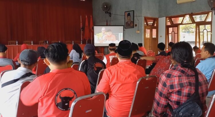 Nobar Deklarasi Ganjar – Mahfud, DPC PDI Perjuangan Trenggalek Target Kemenangan 70 Persen