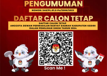 Daftar Calon Tetap Anggota DPRD Kabupaten Kediri Pada Pemilu Legislatif 2024