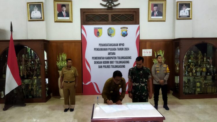 Pemkab Tulungagung Tandatangani NPHD: Total Anggaran Pengamanan Pilkada Tulungagung Tahun 2024 Mencapai Rp5 Miliar