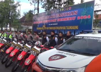 Ratusan Personil Gabungan Disiapkan Untuk Pengamanan Mudik Lebaran Di Tulungagung