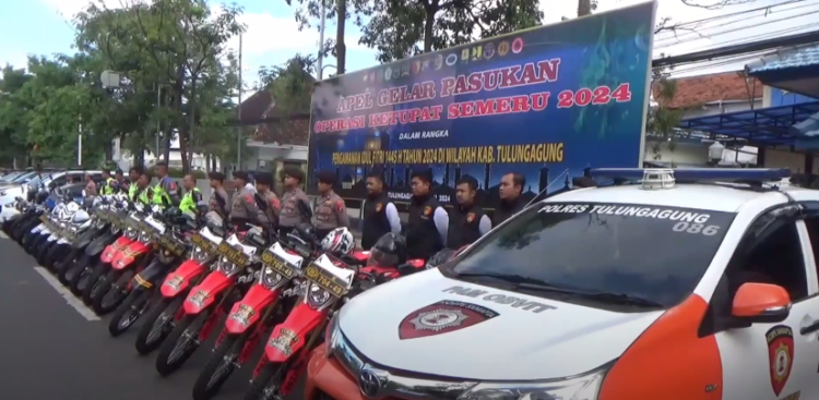 Ratusan Personil Gabungan Disiapkan Untuk Pengamanan Mudik Lebaran Di Tulungagung