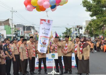 Pj. Bupati Handoko berangkatkan Gebyar Pramuka Garuda Anjuk Ladang