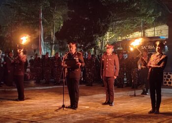 Apel Kehormatan dan Renungan Suci Malam 17 Agustus di TMP Joyoboyo Kota Kediri