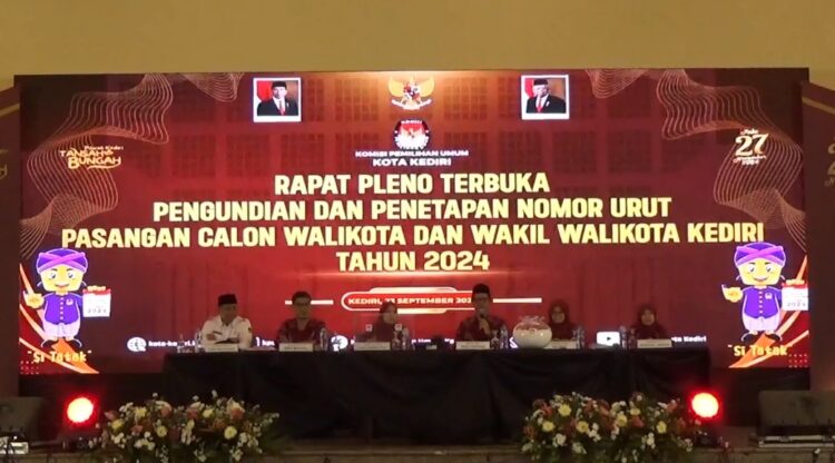 KPU Kota Kediri Gelar Pengundian Nomor Urut Calon Walikota dan Wakil Walikota Kediri 2024