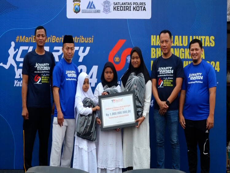 Yatim Mandiri Gandeng Satlantas Kediri Kota, Ajak Runers Kediri Berolahraga Serta Beramal