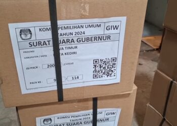 KPU Kota Kediri Menerima 200 Ribu Lebih Surat Suara Pemilihan Gubernur Jawa Timur