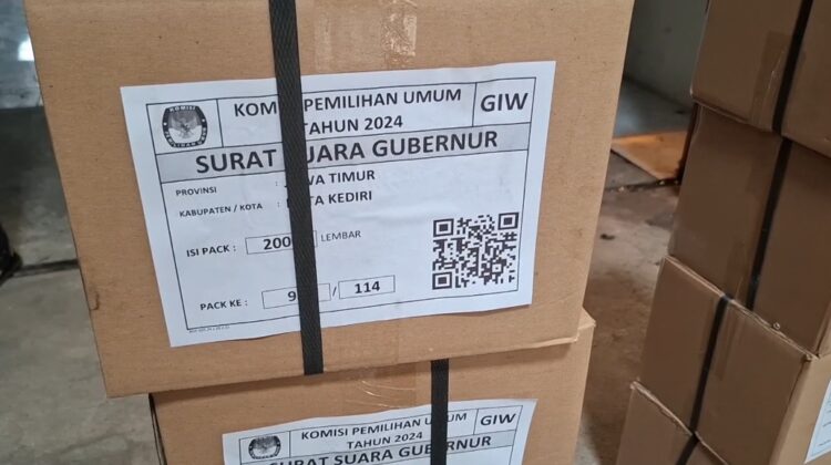 KPU Kota Kediri Menerima 200 Ribu Lebih Surat Suara Pemilihan Gubernur Jawa Timur