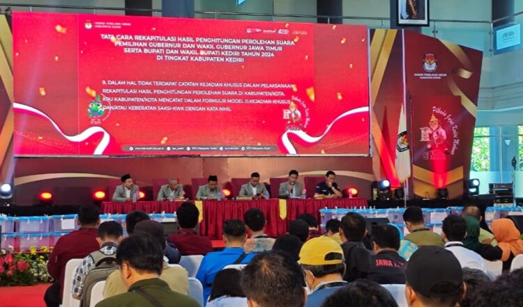 KPU Kabupaten Kediri Gelar Rapat Pleno Rekapitulasi Pilkada Serentak Tahun 2024