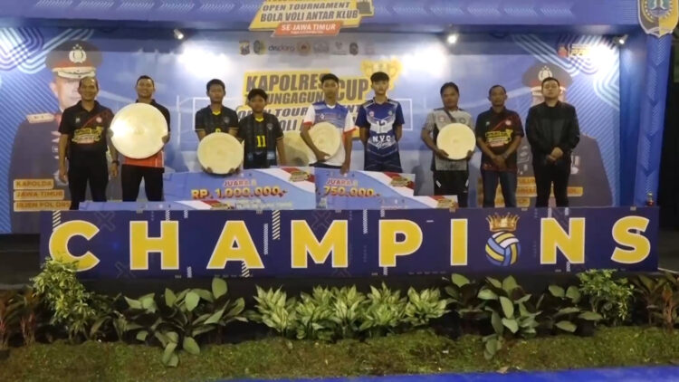 Kembangkan Atlet Muda Potensial, Polres Tulungagung Gelar Turnamen Bola Voli