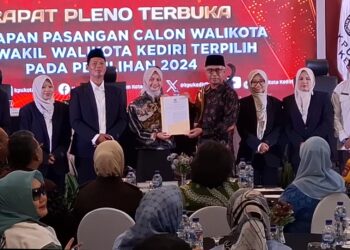 KPU Kota Kediri Tetapkan Vinanda Prameswati dan Qowimmudin Thoha Sebagai Wali Kota dan Wakil Wali Kota Kediri Terpilih