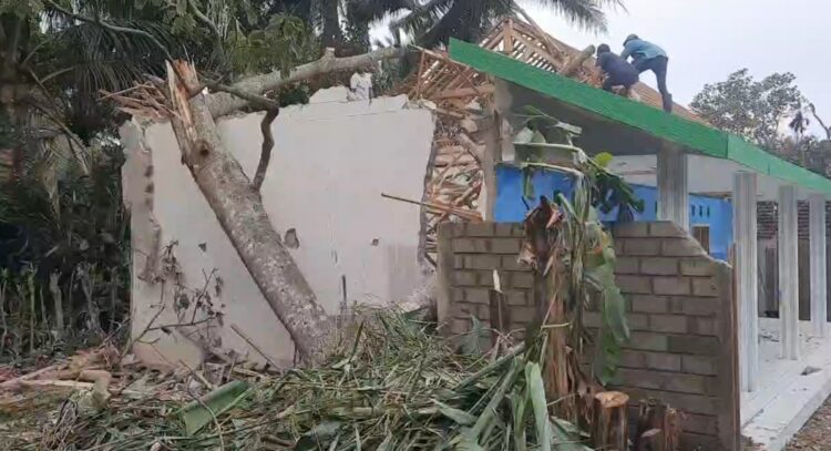 Bangunan Sekolah TK Di Kecamatan Garum Rusak Parah Akibat Pohon Tumbang