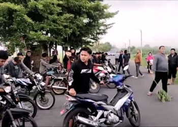 Satlantas Polres Nganjuk Amankan 30 Motor Pengguna Balap Liar di Jalan By Pass Begadung