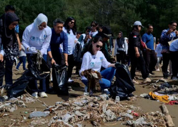 Arumi Bachsin Peringati Hari Lingkungan Hidup Sedunia Dengan Aksi Tanam Pohon Dan Bersih-Bersih Pantai di Tulungagung