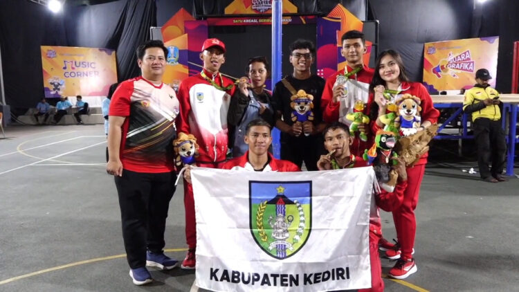 Empat Medali Dipersembahkan Kontingen Kabupaten Kediri dari Cabor KickBoxing di Porprov IX Jatim 2025
