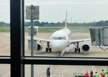 Super Air Jet mendarat di Bandara Dhoho Kediri dengan Rute Jakarta-Kediri 3 kali seminggu 