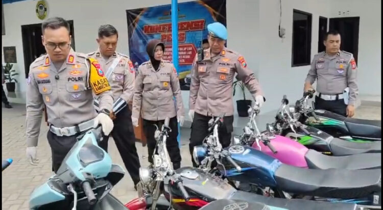 Polres Kediri Amankan Puluhan Motor Diduga untuk Balap Liar
