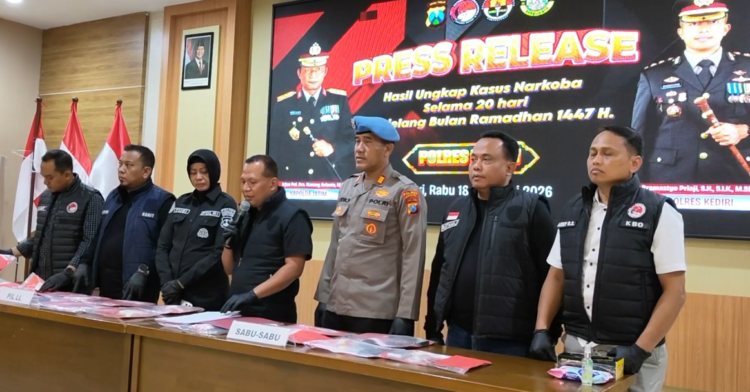 Polres Kediri Ungkap 22 Kasus Narkoba Dalam 20 Hari, 26 Tersangka Diamankan
