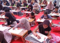 Kampanyekan Gemar Makan Ikan, Ratusan Anak TK hingga SMP Ramaikan Lomba Mewarnai Kediri Aquatic