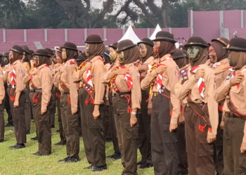 Cetak Generasi Berkarakter, 1.000 Pramuka Garuda Kota Kediri Resmi Dilantik di Stadion Brawijaya